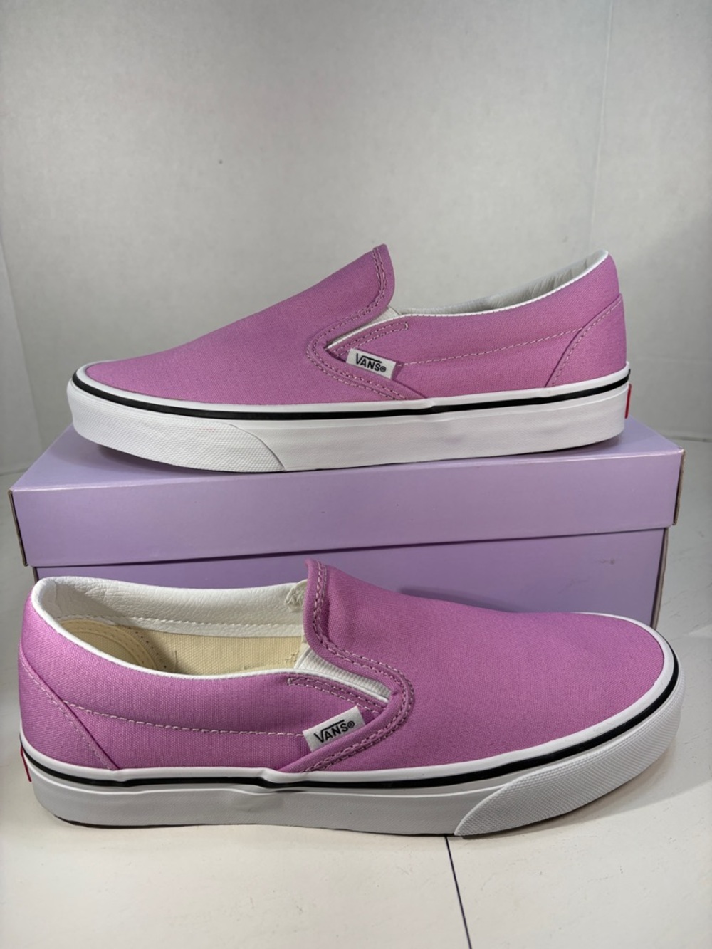 Vans Slip-On Canvas Sneakers in Lavender Pink Women’s 7